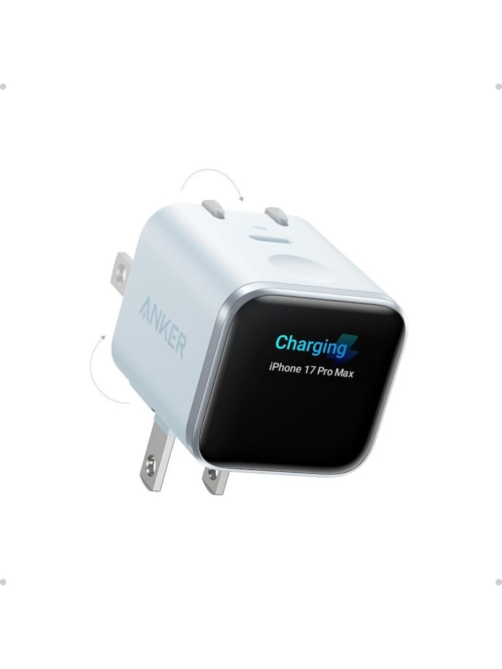 Anker Smart Display Charger 45w Fast Charging Smart Recognition Foldable Plug